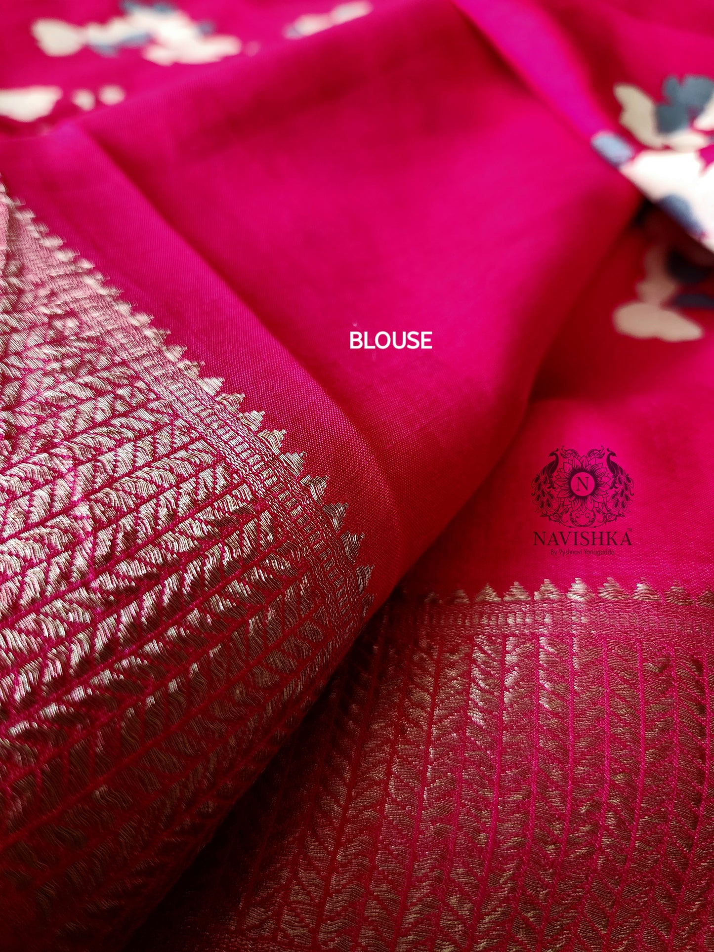 Pink Printed Soft Muslin Saree