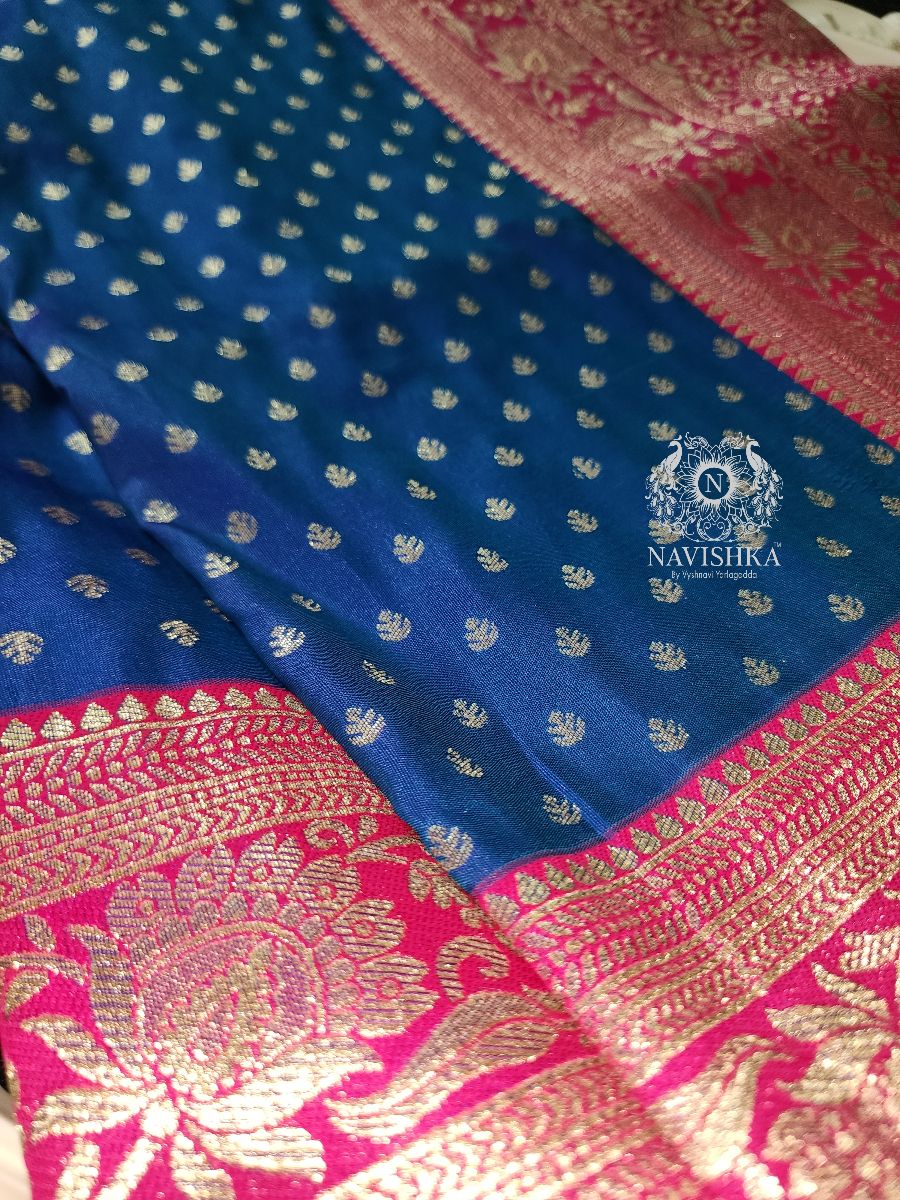 Neela Banaras Silk Saree