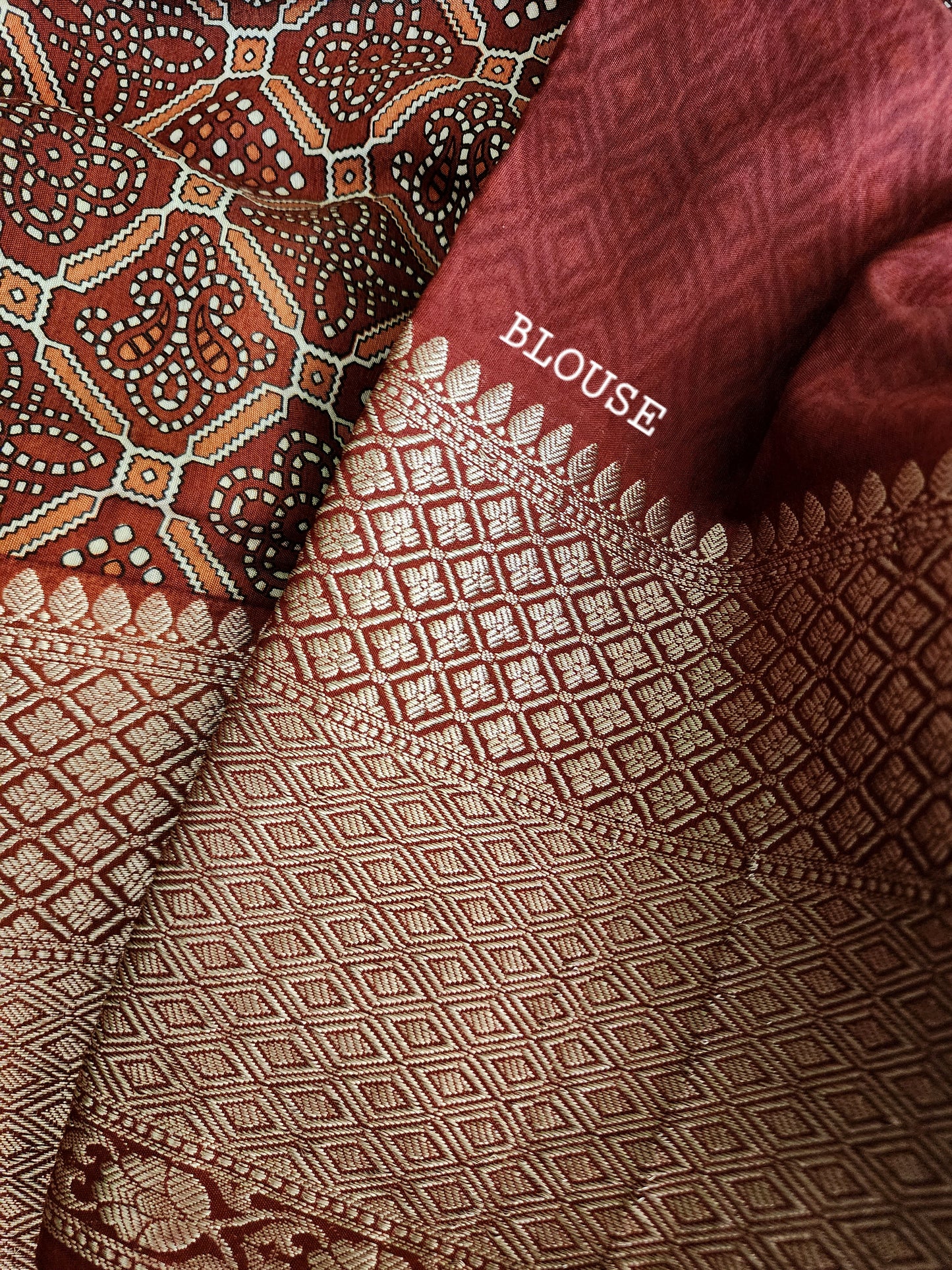 Brown Printed Soft Muslin Saree with Jacquard Border