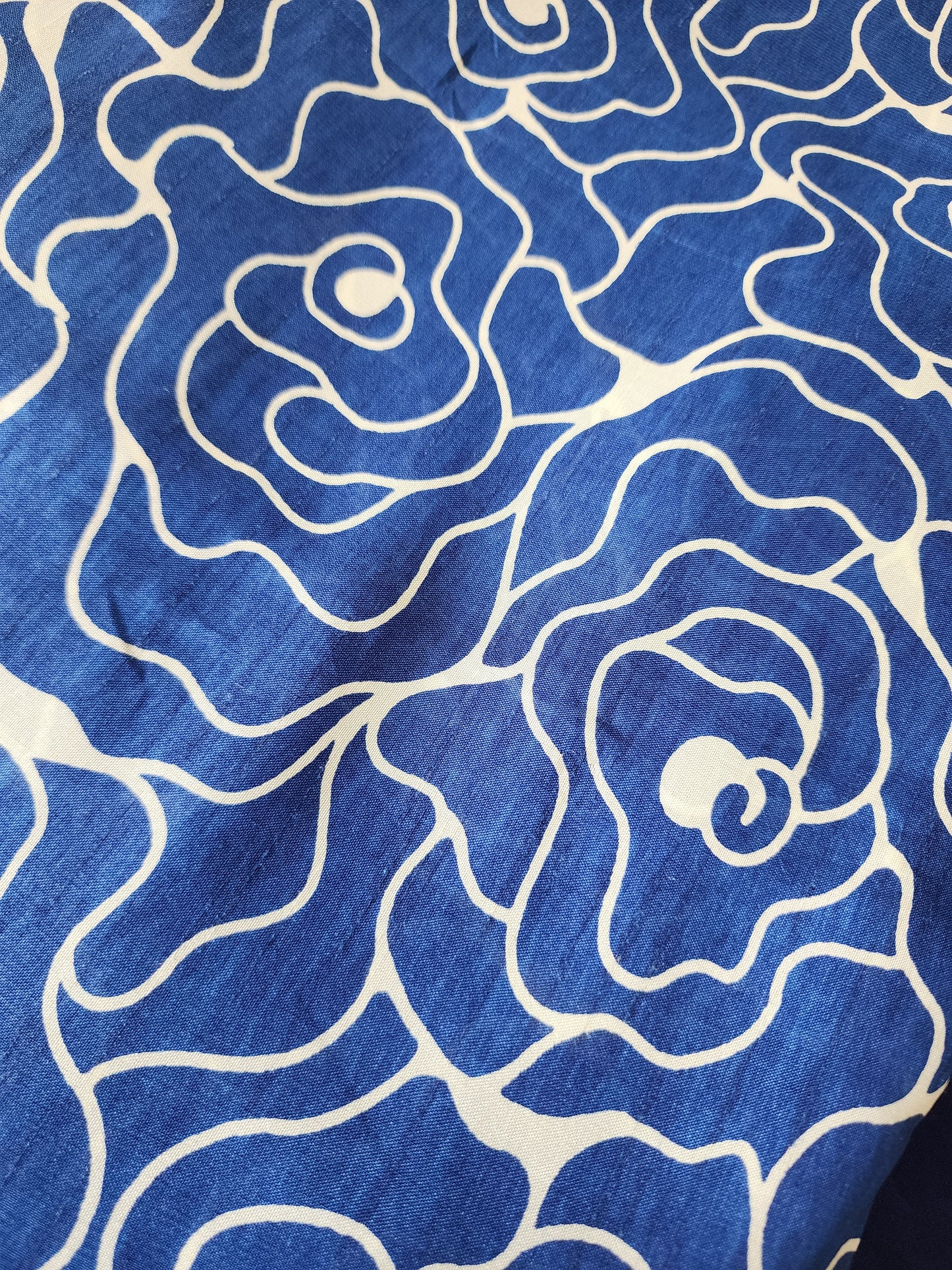 Blue Rose Printed Muslin Saree