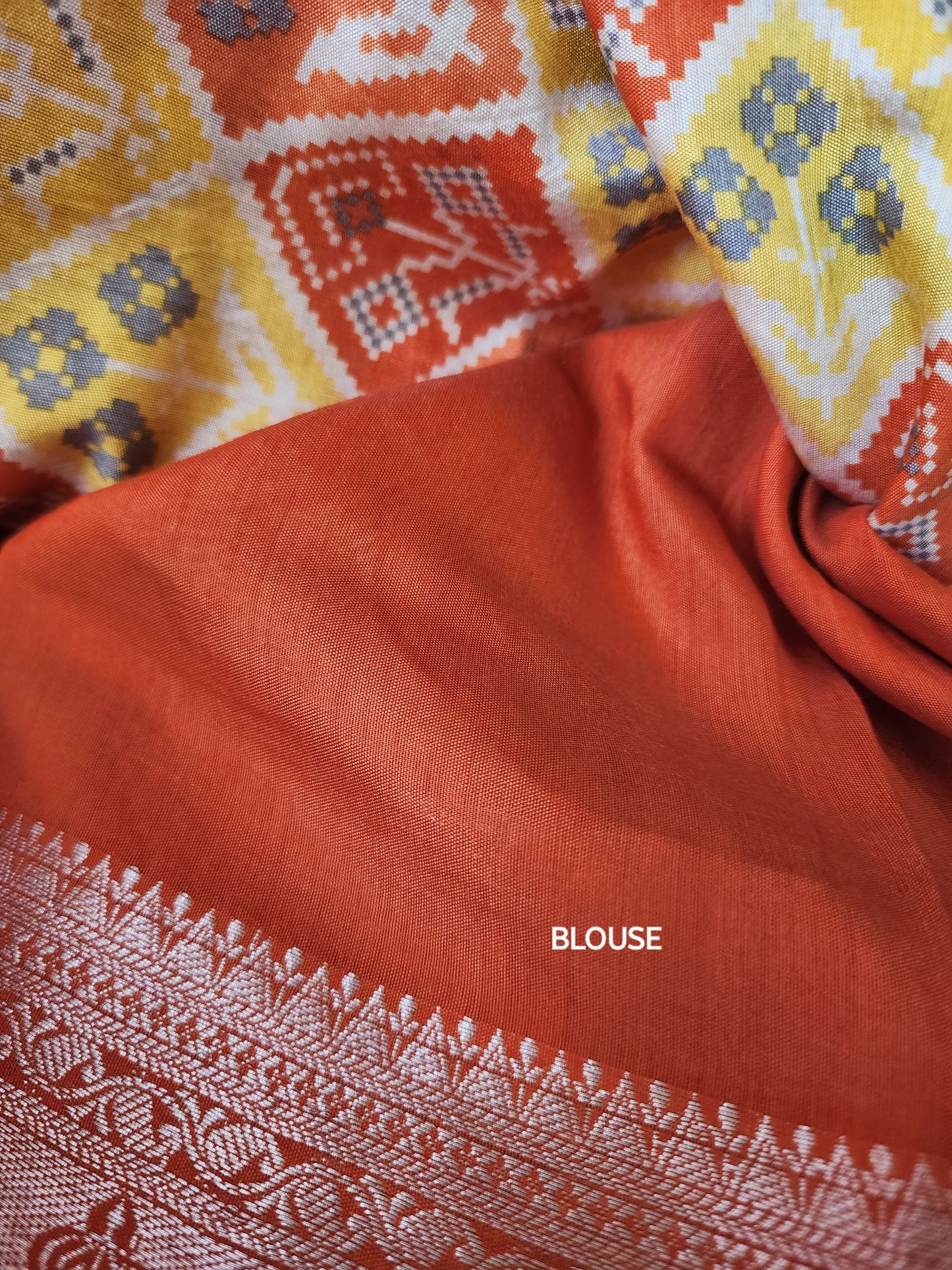 Yellow & Orange Printed Soft Muslin Saree