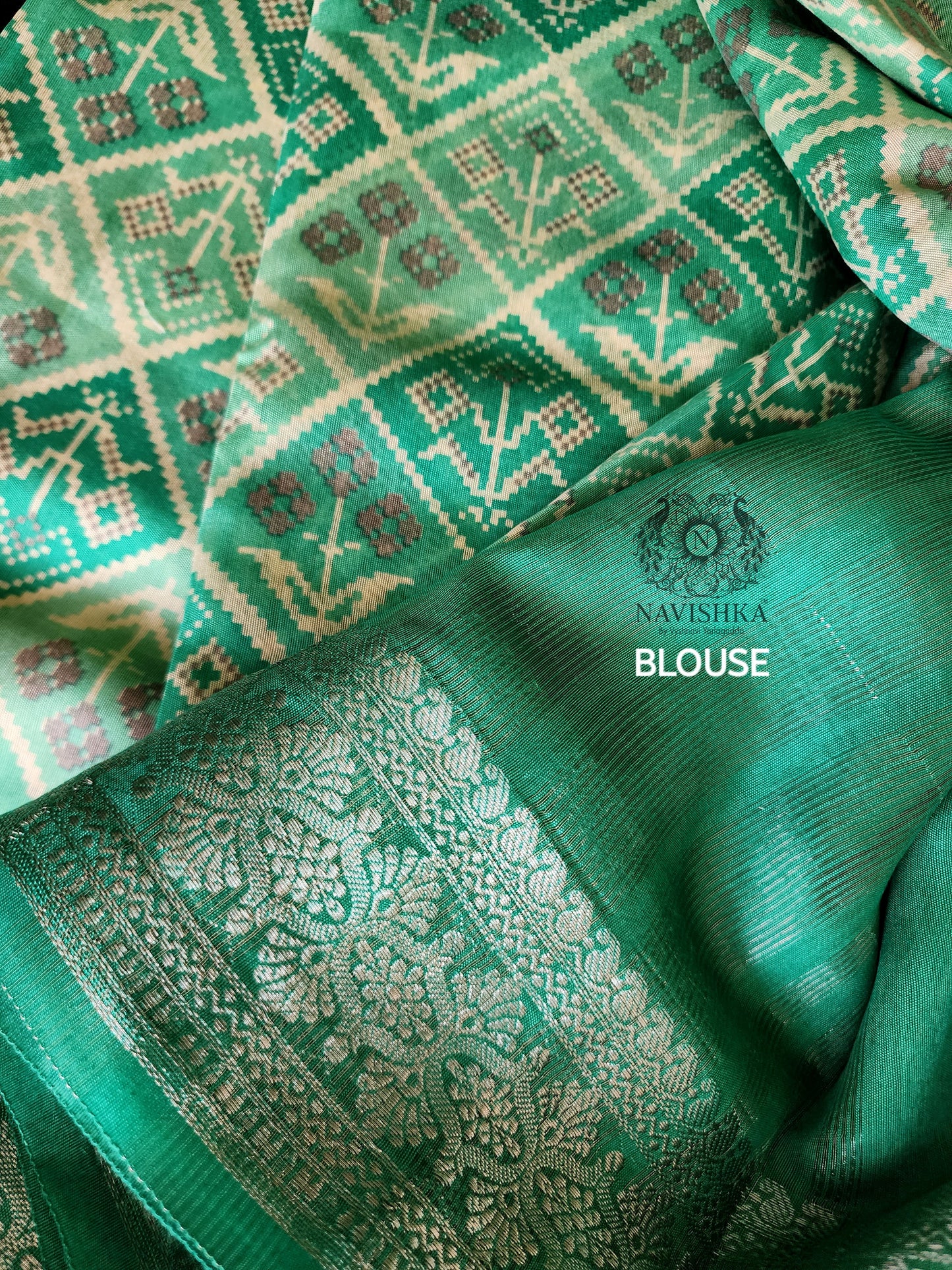 Sea Green Printed Soft Muslin Saree