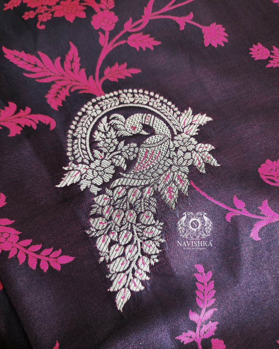 Mayur Banaras Silk Saree - Maroon