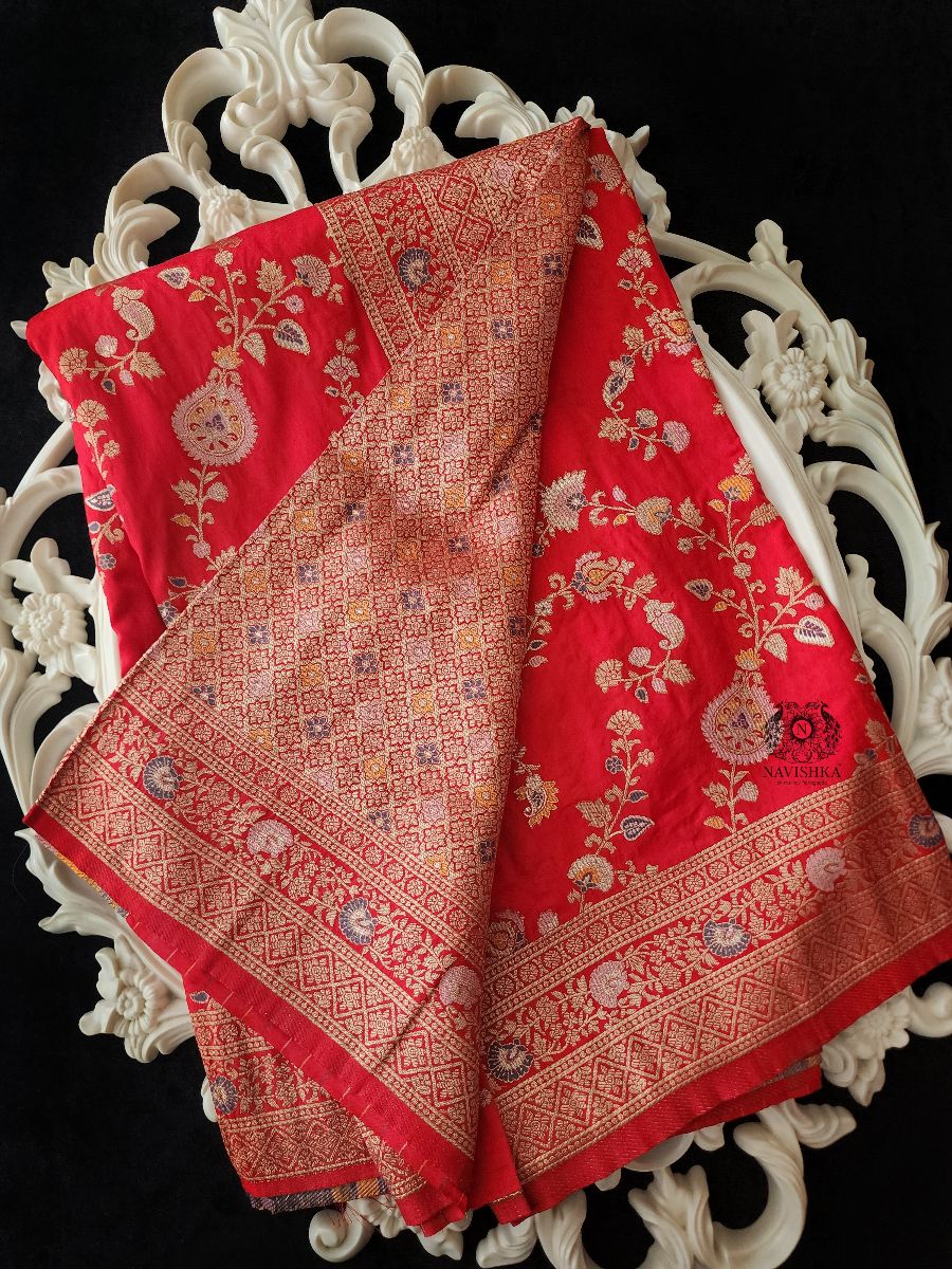 Red Paisley Banaras Silk Saree